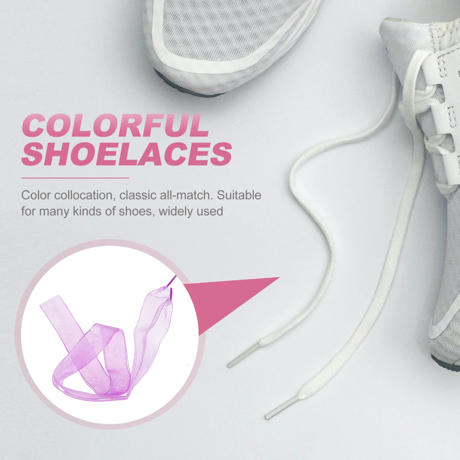 

1Pair Lace Ribbon Shoelaces Flat Satin Casual Shoe Tie Decorative Sneakers Accessories Fashionable Replacement Bowknot