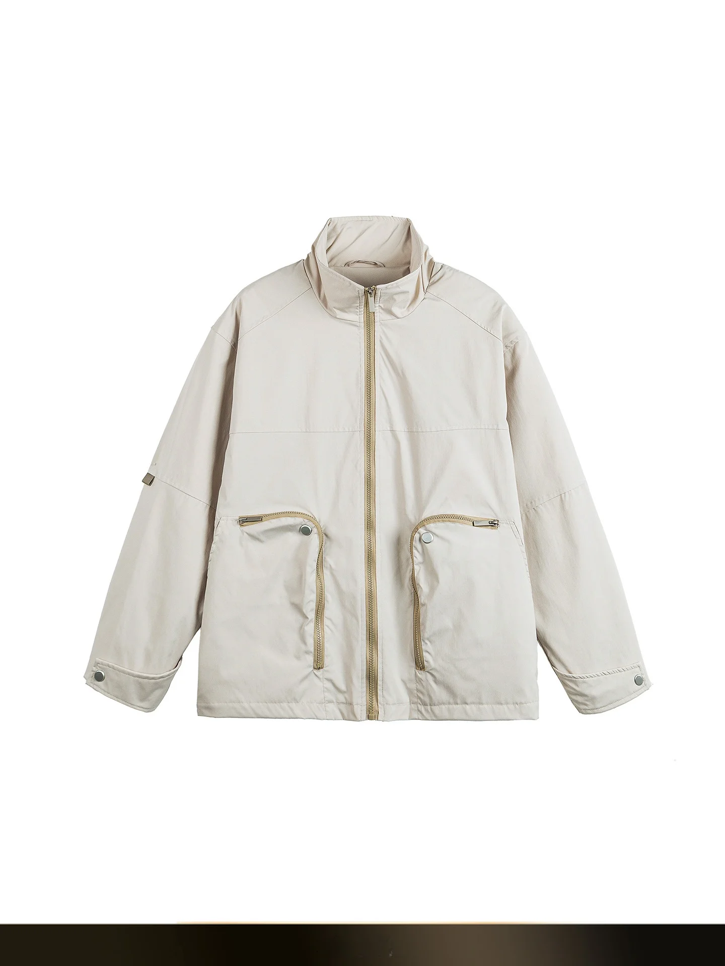 

American Retro Jaet Men's Casual Loose Fit Sportswear with Big kets Stand Collar Autumn Streetwear Versatile Outerwear