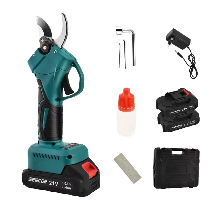 Professional Electric Bypass Tree Pruner Scissor for SENCOE Rechargeable Trimming Shear Pruning Tool with Anti-Slip Grip 21V - view 3