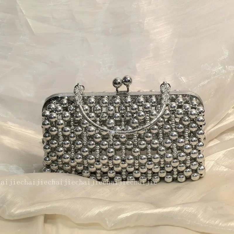 

Elegant Luxury Wallet Women's Fashion High-end Feeling Pearl Handbag Dinner Clip Dress Bag Can Be Customized Bead Production