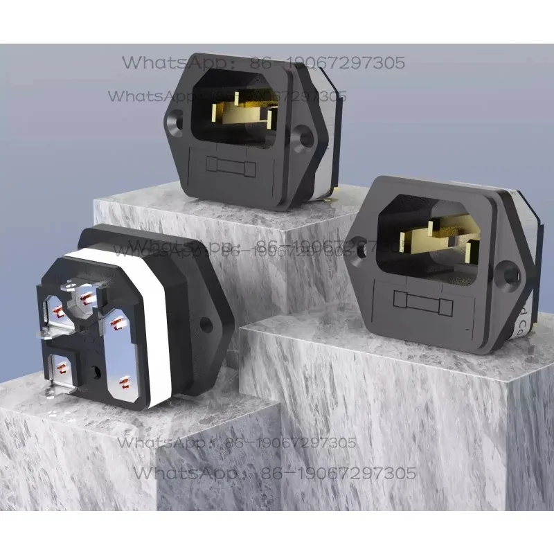 Pure Copper Gold-plated Rhodium-plated IEC Machine Tail Mount, Audiophile Audio AC Power Socket
