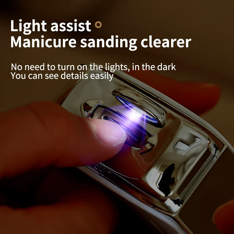 ماكينة قص الأظافر الكهربائية القابلة لإعادة الشحن عبر USB - ماكينة تشذيب أوتوماتيكية آمنة للأطفال وكبار السن، جهاز محمول لتصفيف الأظافر