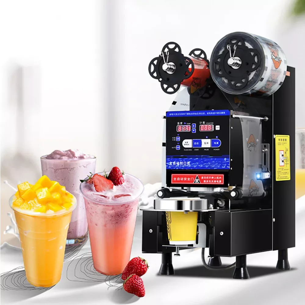 rongjun Automatic Bubble Tea Sealing Machine Bubble Tea Shop Boba Cup Sealing Machine Cup Sealer Machine - view 5