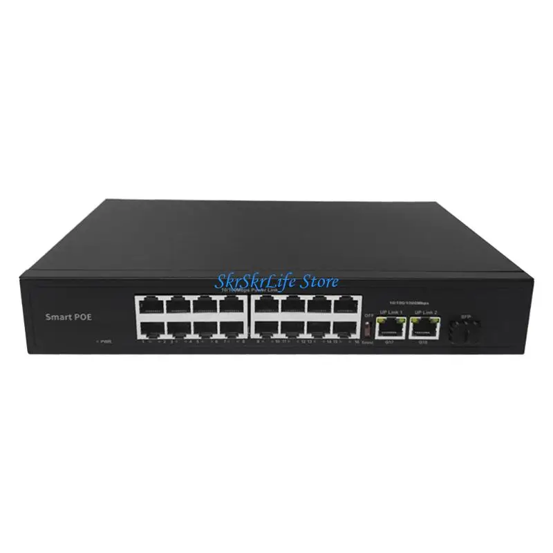 e65e-powerful-48v-poe-switcher-16-2-24-2-ports-250w-metal-case-for-office-and-conference-room-setup