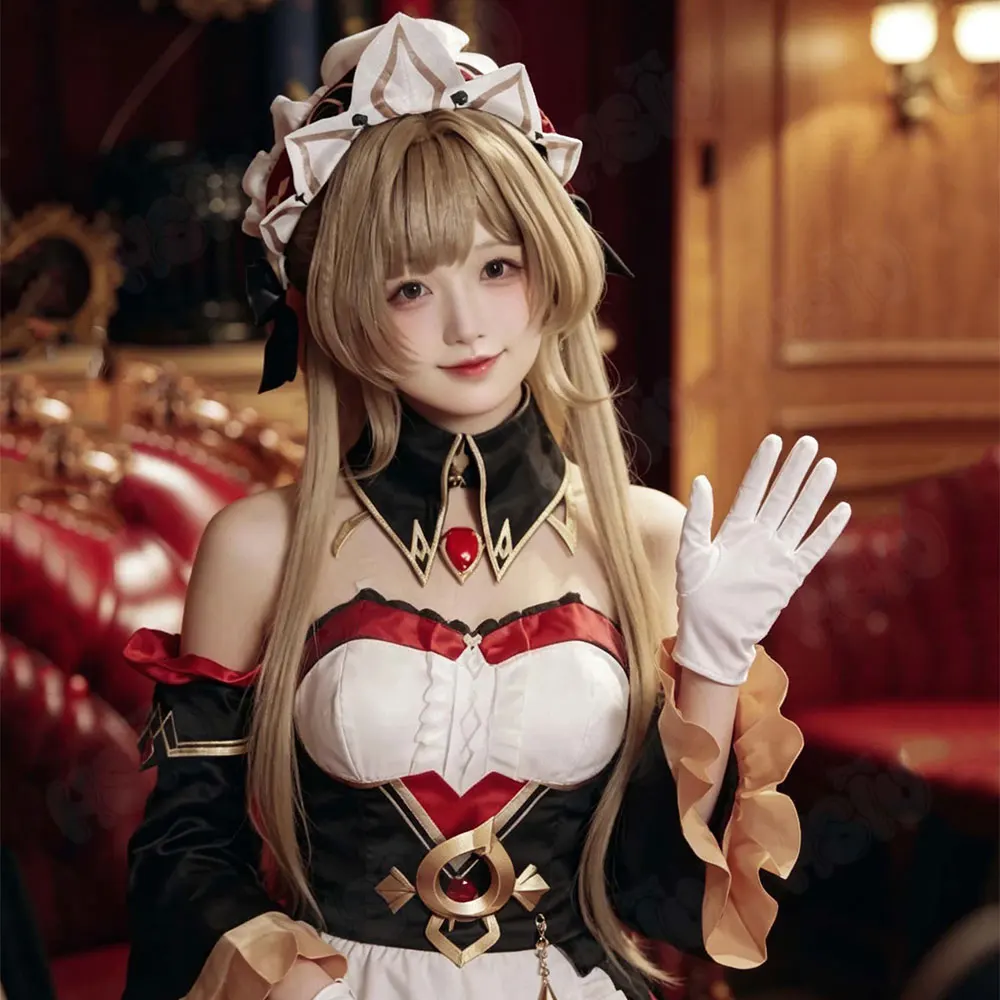 100cm-long-brown-synthetic-cosplay-wig-for-genshin-impact-marionette-sandrone-heat-resistant-cos-hair
