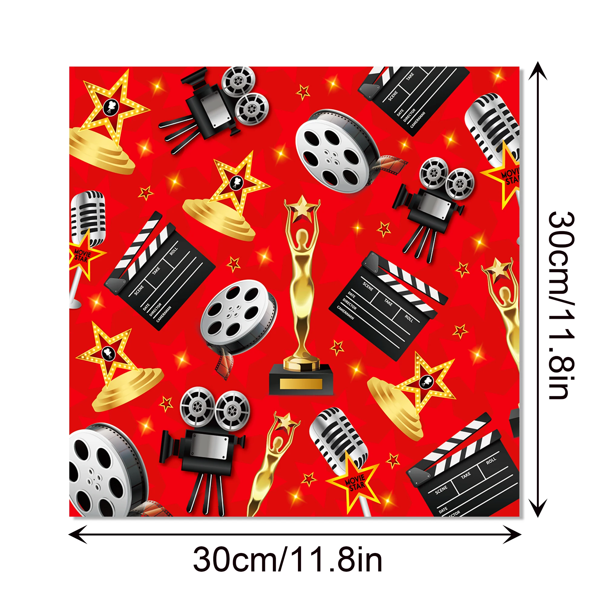 Vintage Film Cinema Theme Background Paper and Washi Tape Sticker DIY Scrapbooking Collage Stationery Decor Diary Craft Material