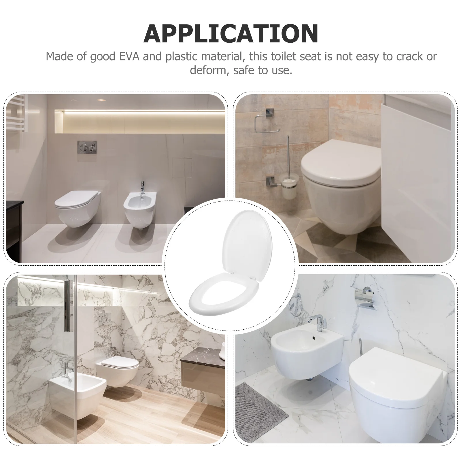 مقعد مرحاض سميك وناعم من البلاستيك إيفا، غطاء مقعد مرحاض منزلي بديل عالمي، سهل التركيب، سطح أملس #1