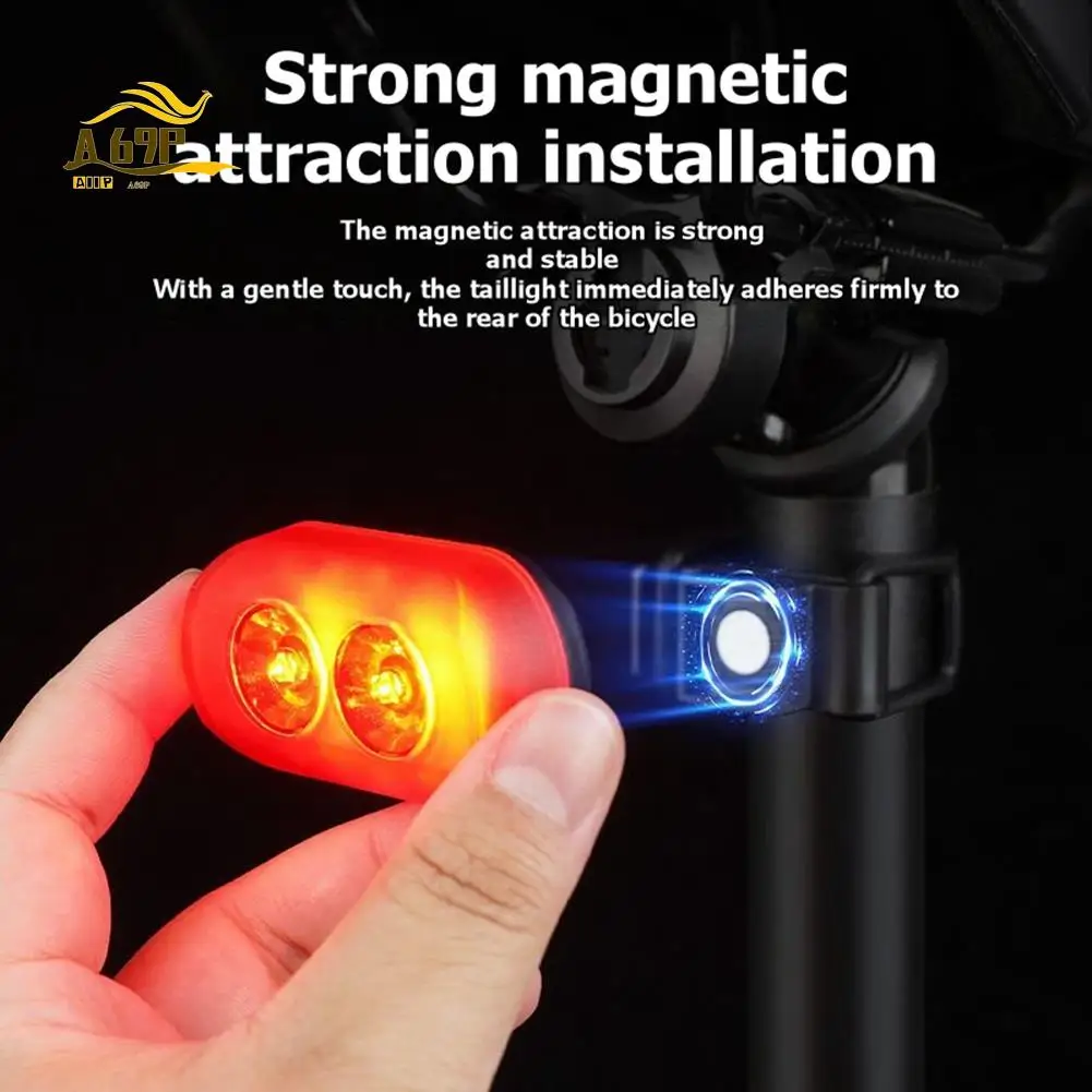 A69P-Bicycle Light Kit Waterproof TYPE-C Rechargeable Multimodal Magnetic Taillight For Night Cycling Accessories
