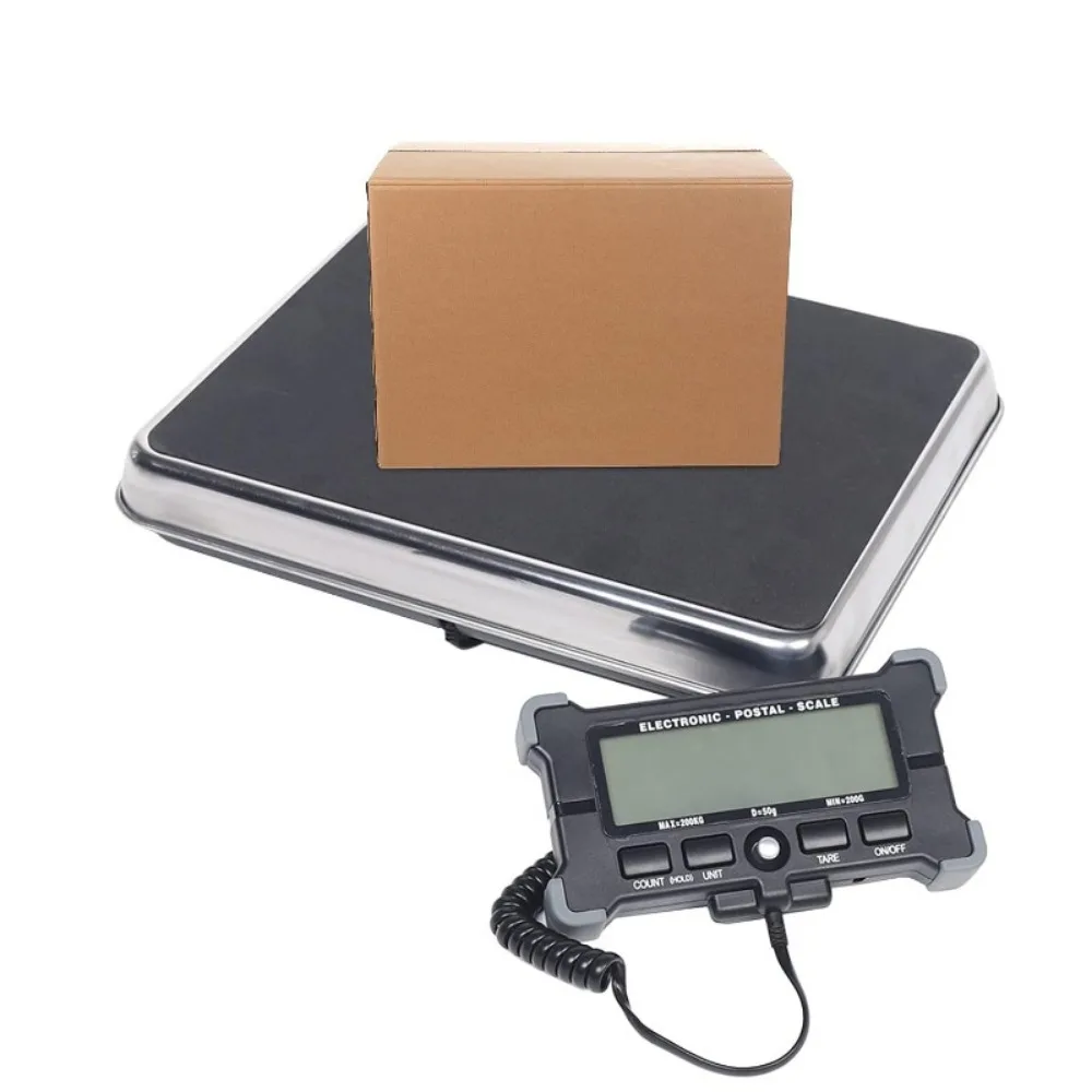 440lb Digital Shipping and Postal Scale with Heavy Duty Stainless Steel Platform Industrial Floor Scale 2 AAA Batteries Include