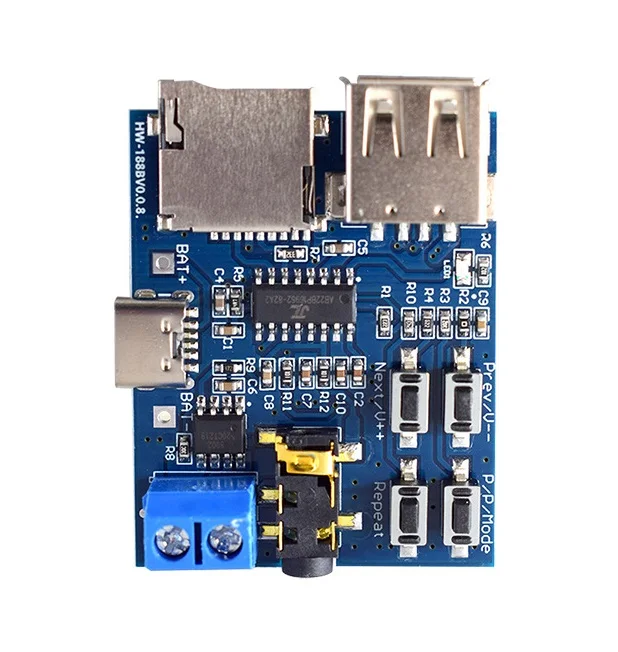 DC 3.7~5.5V Type-C Micro USB TF Card U Disk MP3 Format Decoder Board Module Amplifier Decoding Audio Player