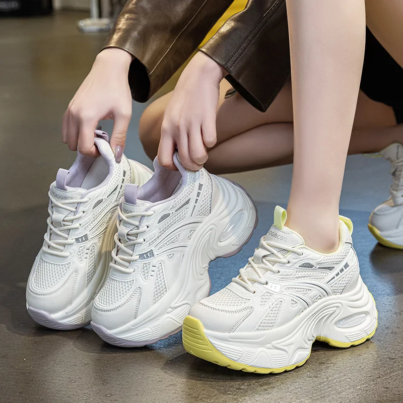 Zapatillas Deportivas de Plataforma de 7 cm para Mujer, Cómodas, Ligeras, Casuales, Transpirables, para Uso Diario, a la Moda