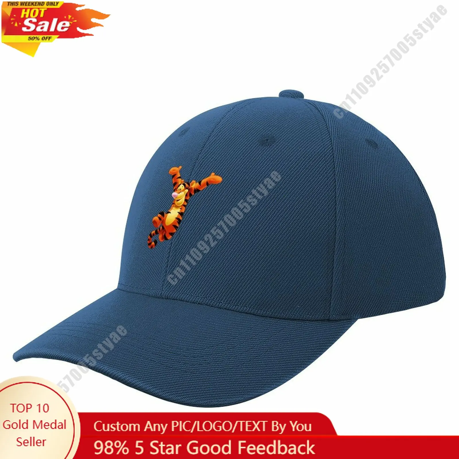 

Tigger Baseball Cap Disney Licensed Customizable Your DIY Design Upload Images Text Baseball Hat Holiday Birthday Gift