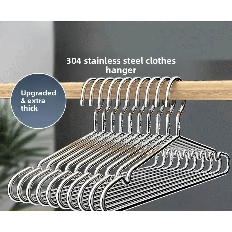 Stainless Steel Clothes Hangers Non Slip Thickened Seamless Coat Rack for Adult & Kids