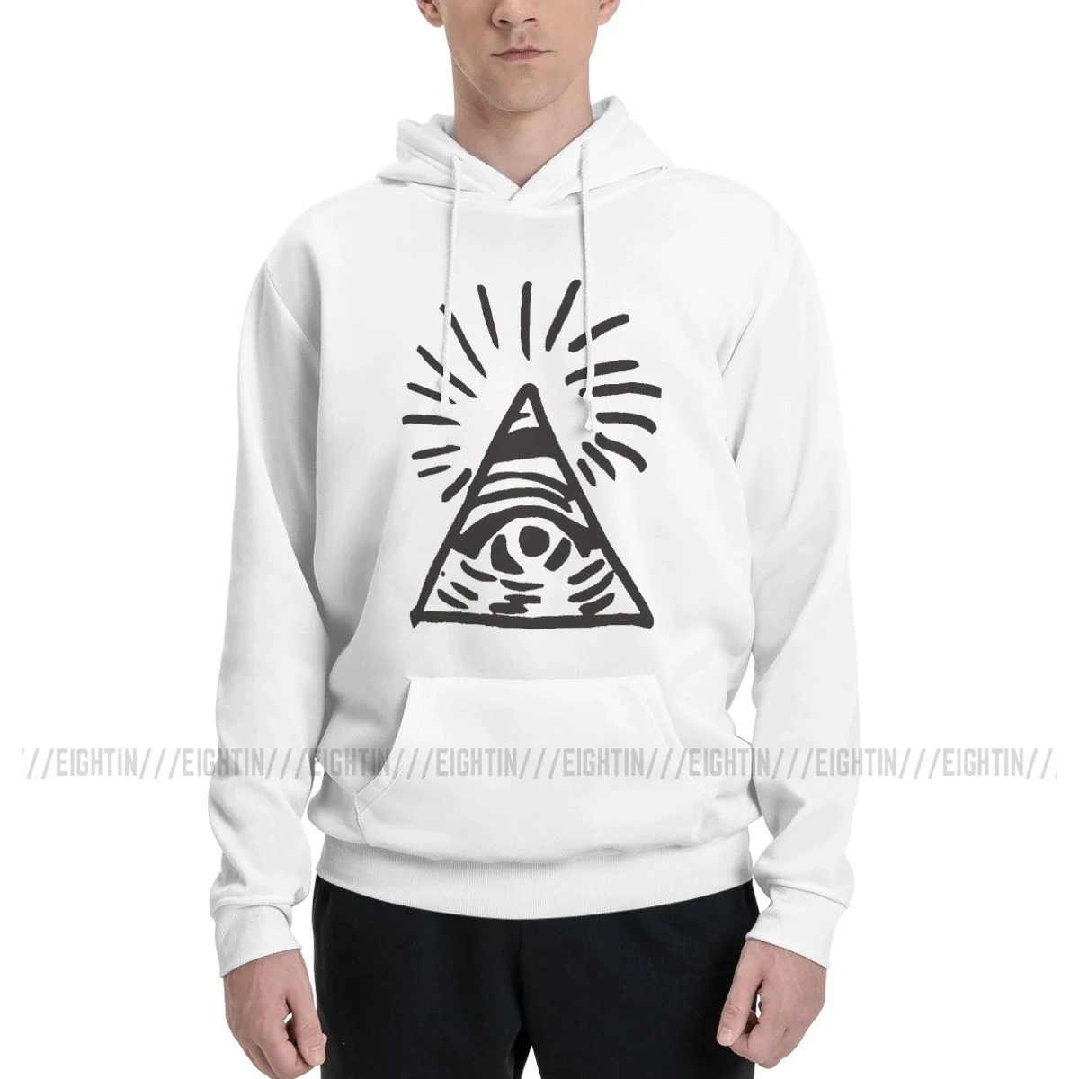 Iluminati Hoodie Pria Wanita, Sweatshirt tanda hidup aneh Pullover ukuran besar musim gugur