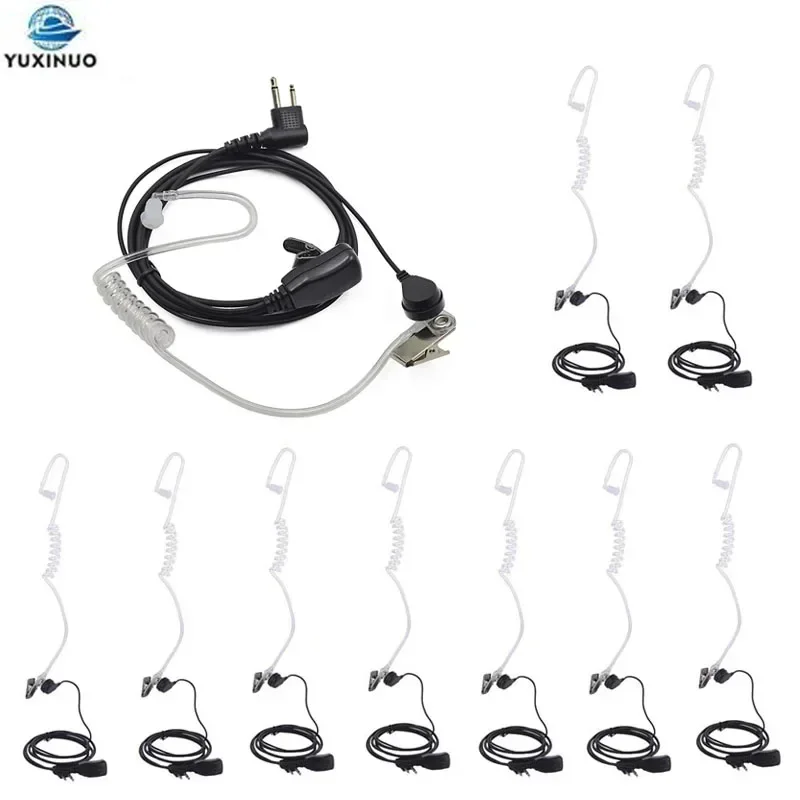 10PCS 2 Pin Air Tube PTT Mic Earpiece Headset for Motorola Walkie Talkie EP450 GP300 CP040 CP140 CP180 CP200 Radio Transceiver