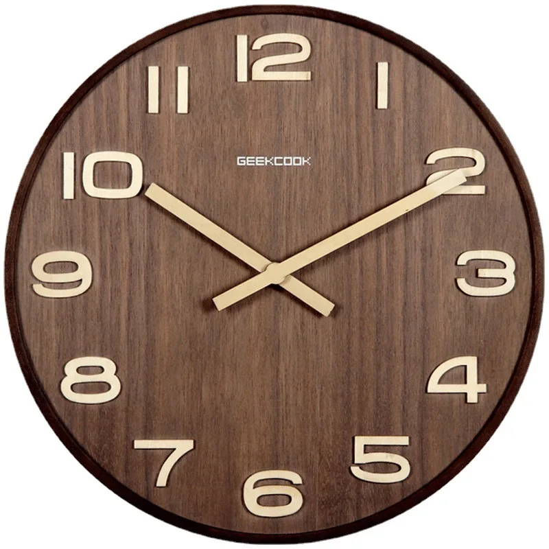 

Norwegian Forest Digital Bentwood Wall Clock Luxury Silent Solid Wood Color Wall Clock for Living Room Bedroom Office Home Decor