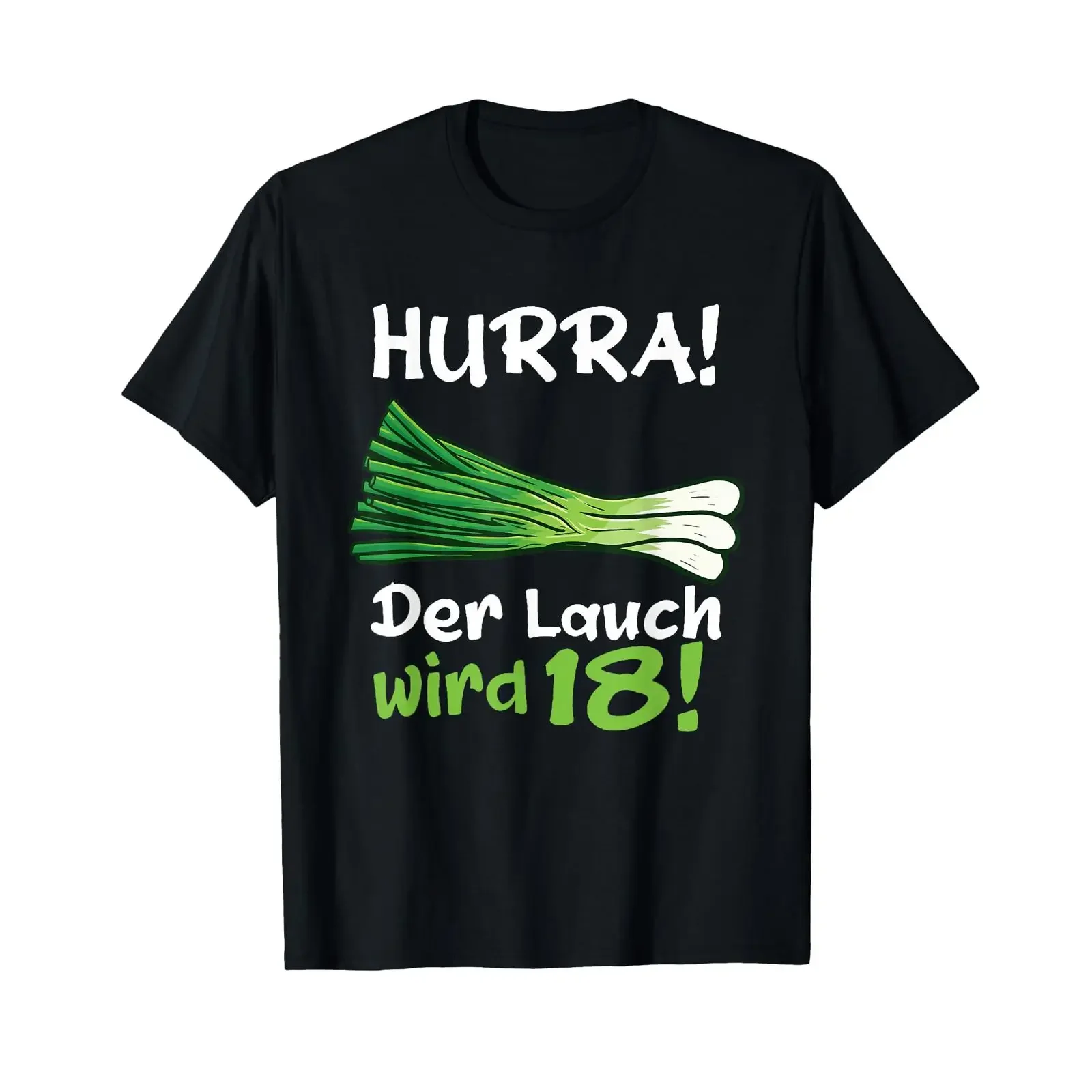Hooray the leek is turning 18 Boy 18th Birthday T Shirt vintage Washed Slightly Breathable Top For Everyday Wear graphic Casual