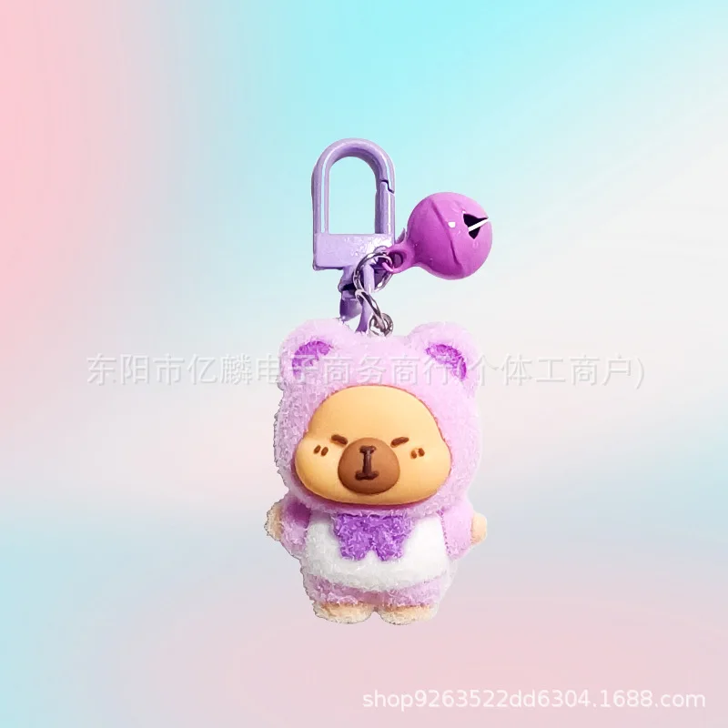 1PCSNew كابيبارا الكرتون لطيف الكرة المفاتيح قلادة الإبداعية العصرية لعبة دمية فتاة حقيبة ملحق المفاتيح