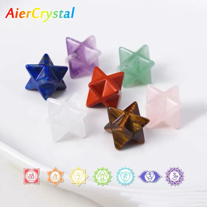 Natural Crystal Stone Cabamere Star Stone Carving Gemstone Reiki Healing Desktop Ornament Home Decoration Handmade Collectibles