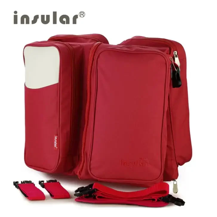 Bolsa de pañales 2 en 1, bolso plegable para cama de bebé, para viajar, cambiador