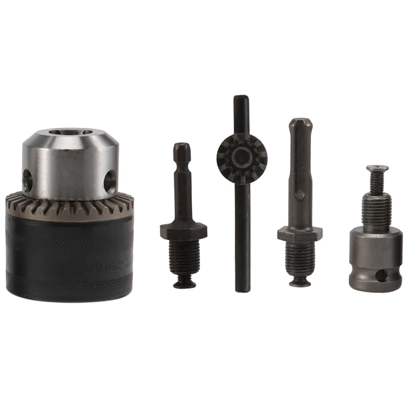 3-16mm Drill Chuck Converter 1/2Inch- 20UNF Thread Quick Change Adapter SDS-Plus 1/4Inch Hex Shank 1/2Inch Socket-A32R