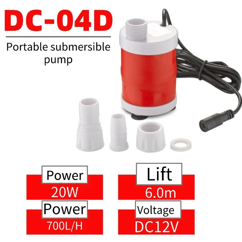 

Бесщеточный погружной водяной насос постоянного тока 12 В 20 Вт 700 л/ч с высоким подъемом 6,0 м для аквариума/аквариума, портативный нижний фильтр