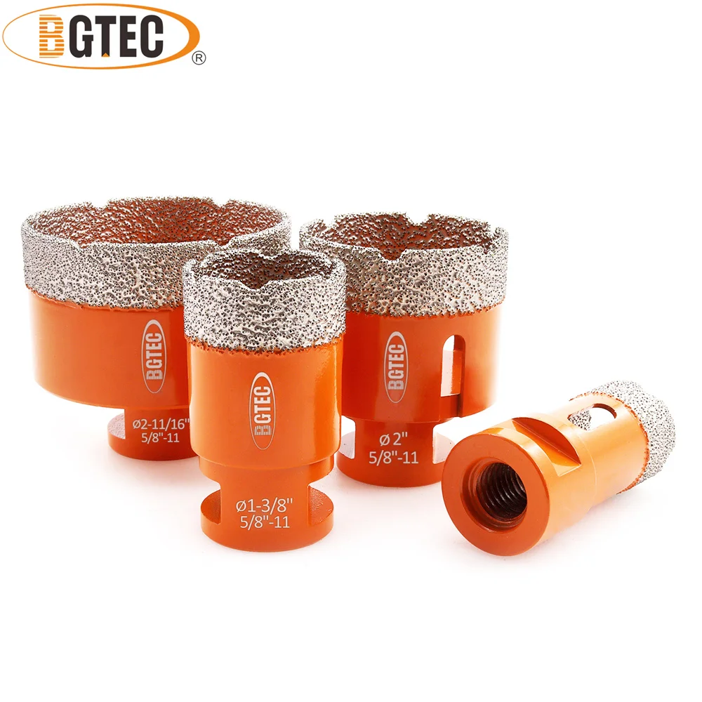 

BGTEC Diamond Core Dry Drill Bits Set 4PCS 25/35/50/68mm M14 Thread for Drilling Porcelain Marble Masonry Hole Saw Granite Crown