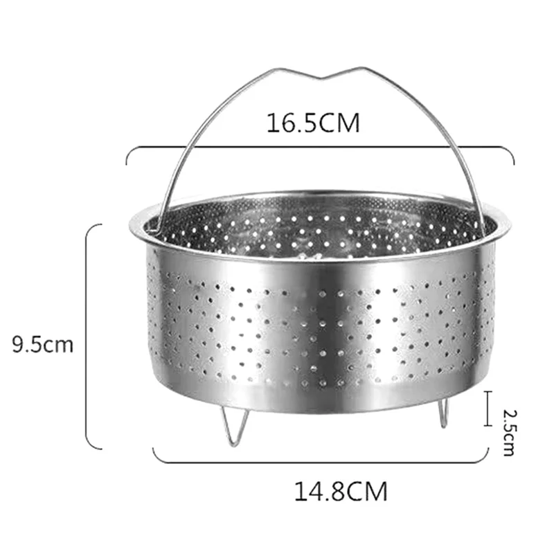 AD30-Stainless Steel Steamer Basket Rice Cooker Steamer for Instant Cooker with Handle Pressure Cooker Rice Steamer