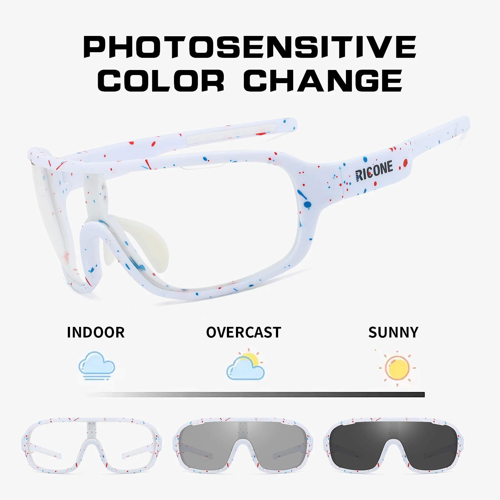Photochromic Ricone Cycling Glasses Bike Sunglasses Men Eyewear Outdoor Sports MTB Goggles Bicycle Women Riding Hiking Sunglass image 2