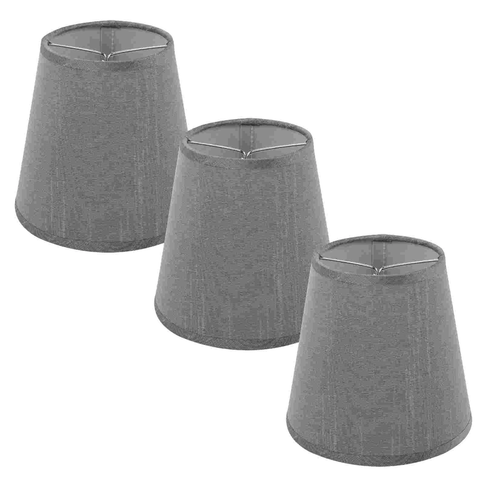 

3 Pcs Lamp Shade Lampshade Clip on Table Replacement Cloth Branches 14x13cm Dark Grey