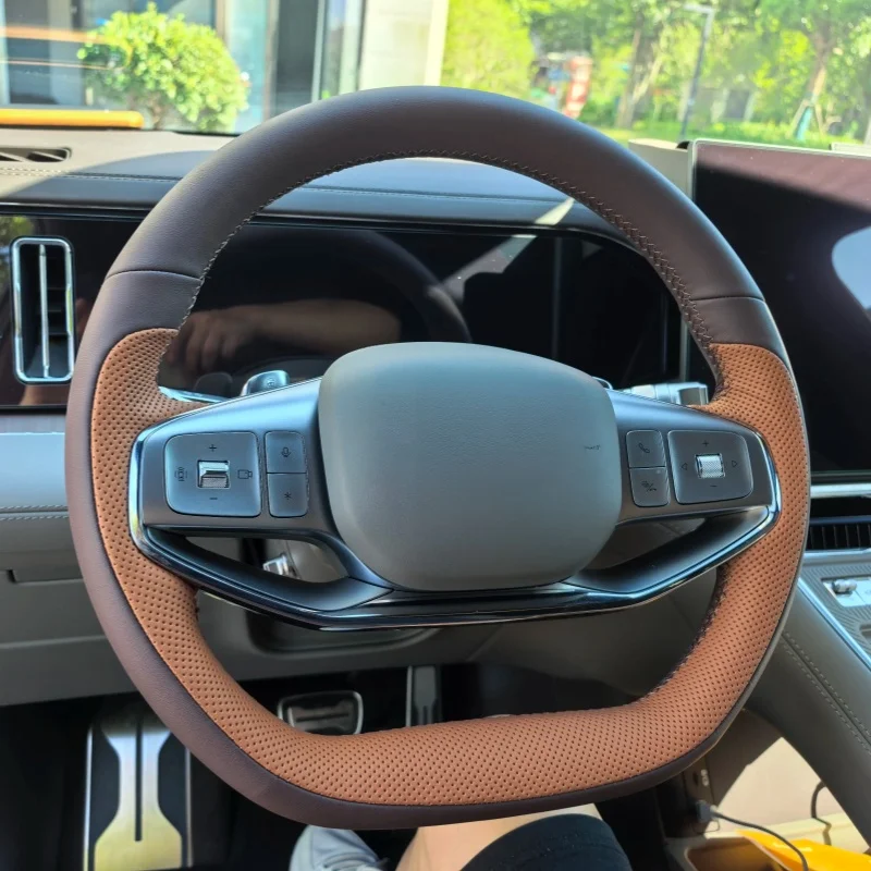 Custom Car Steering Wheel Cover Non-Slip Microfiber Leather For Denza B8 B5 N9 D9 N7 N8L Z9 Gt 2024-2026 Steering Wrap Cover