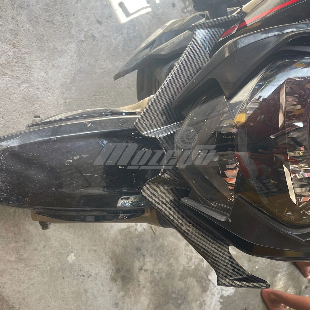 Motorcycle Front Lip Spoiler ABS Air Deflector with Carbon Fiber Look Aerodynamic Stability Enhancement For CF MOTO 450SR 450SS