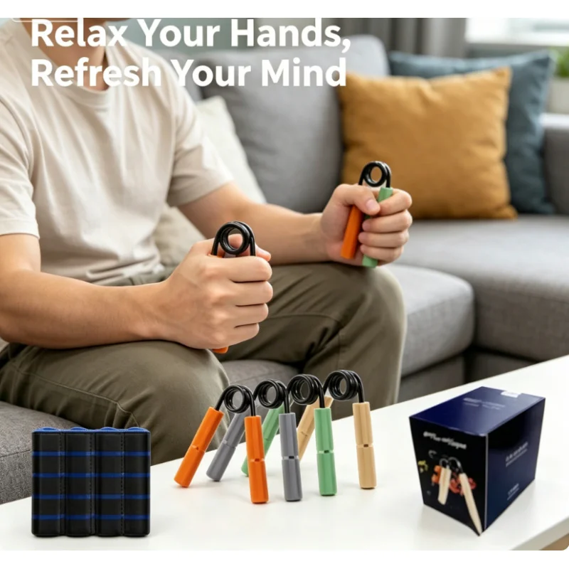 

4Pcs Hand Gripper Heavy Strength Trainer Carpal Expander for Muscle Recovery Finger Therapy