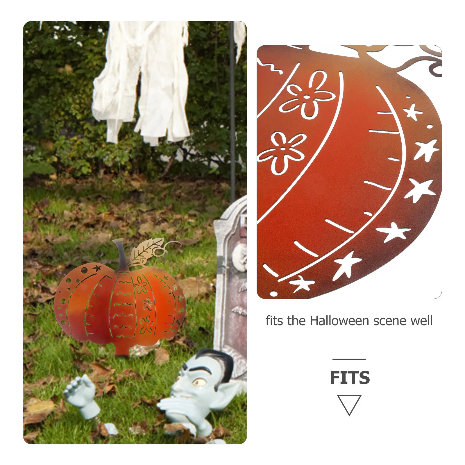 

Halloween Pumpkin Yard Sign Heavy Duty Iron Decorative Stake Easy Insertion Garden Lawn Decoration Halloween Yard Sign Stake