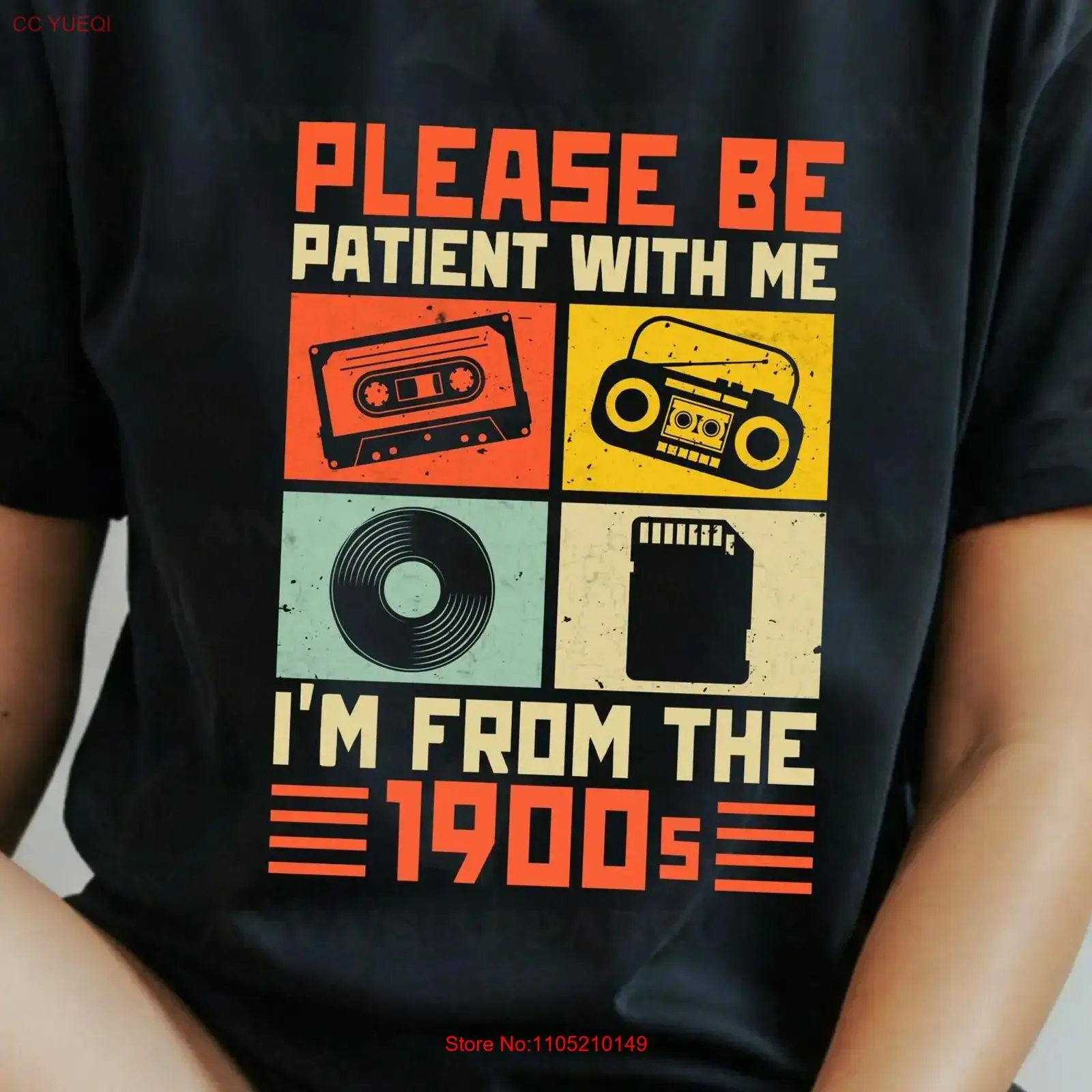 

Пожалуйста, будьте терпели со мной, я из 1900-х годов, футболка с забавным ретро-мемом для мамы, винтажная стираная унисекс, уличная дизайнерская одежда