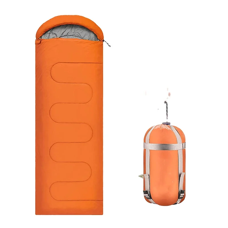

Single Waterproof Nylon Camping Sleeping Bag Envelop Style All Seasons Super Long Lightweight 1kg