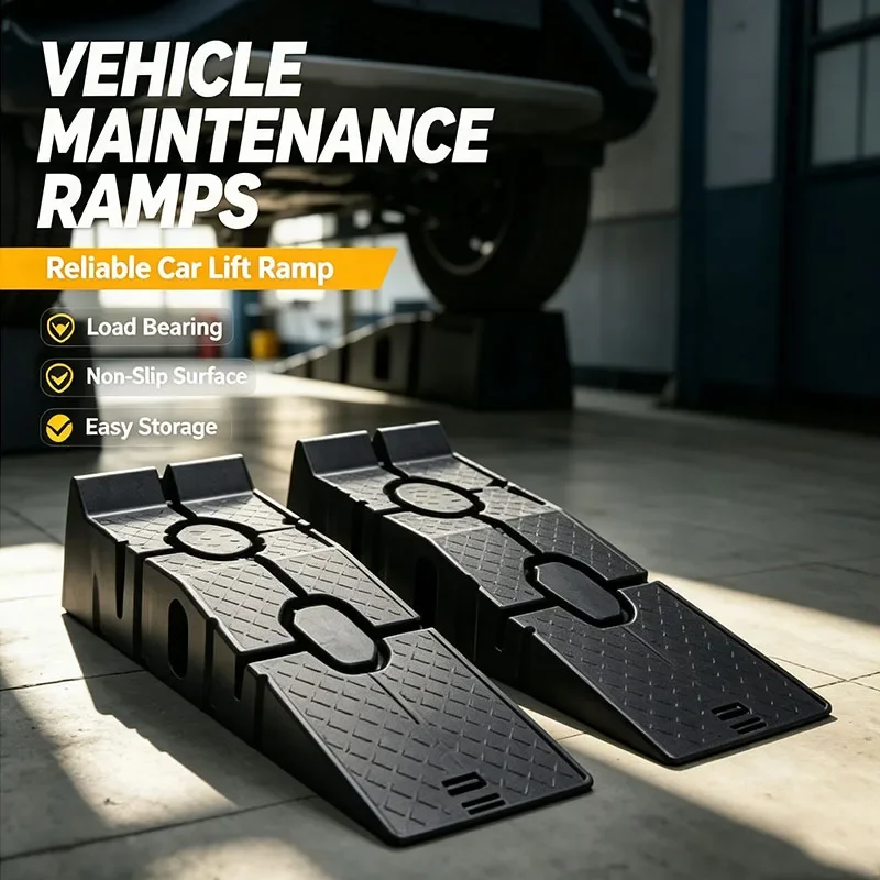 2PCS Car Service Ramps 3 Ton Capacity Portable Vehicle Maintenance Tire Ramps for Lifting Vehicles Car Service & Repair