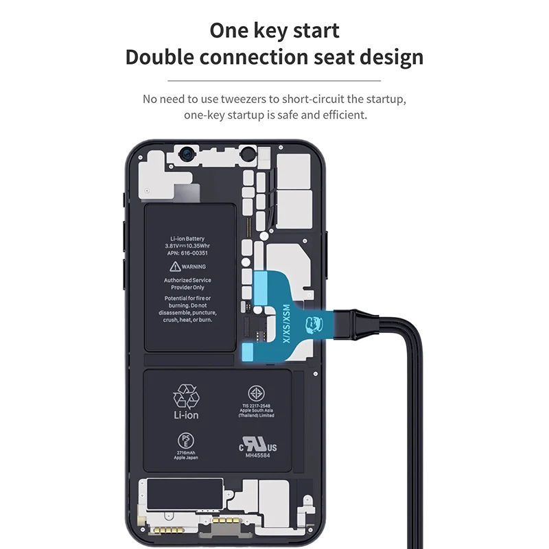 Meccanico Power Pro Max FPC tipo C Input Boot Line per telefono 6-13 Pro Max Anti-Burn DC Power Control cavo di prova a un pulsante