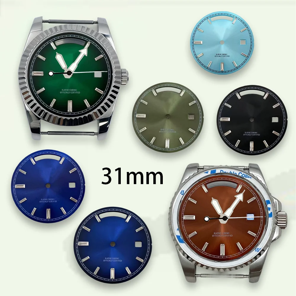 Watch modification 31mm S Dial Day And Date Diamond Dial Fit 8285 Movement Sunburst Dial Watch Modification Accessories tool