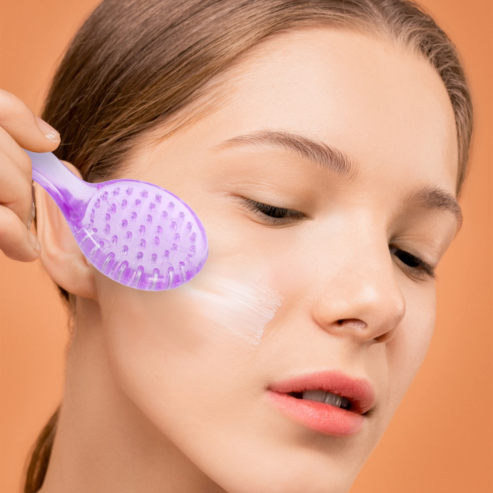 

6 Pcs Nail Brush Facial Scrub Face Scrubber Cleansing Heads Plastic Exfoliating Cleaning