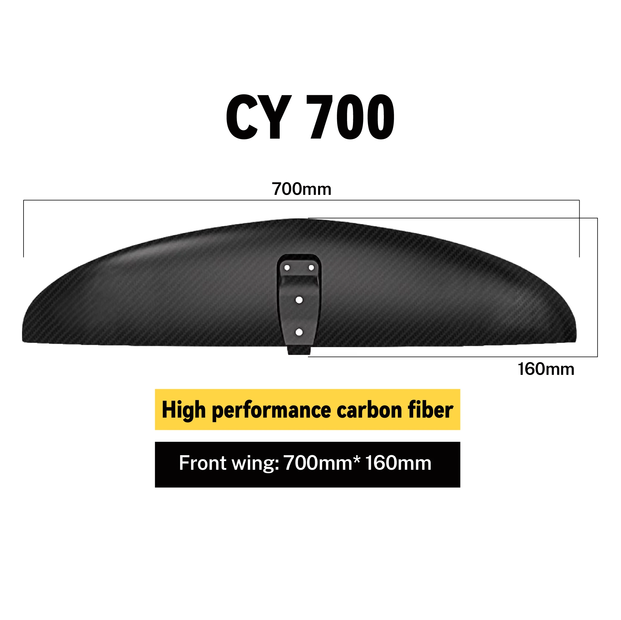 CY 700 Full 3K Carbon Fiber Hydrofoil Front Surfing Panel Compatible With Other Water Hydrofoils For Ocean Waters Pumping