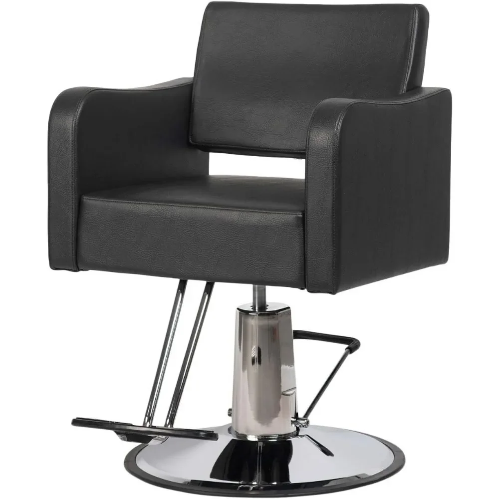 

Styling Chair for Professional Salons and Barbers, Heavy Duty Modern Hair Stylist Chair,Inclined Seat Back,Black Vinyl,Wide Seat