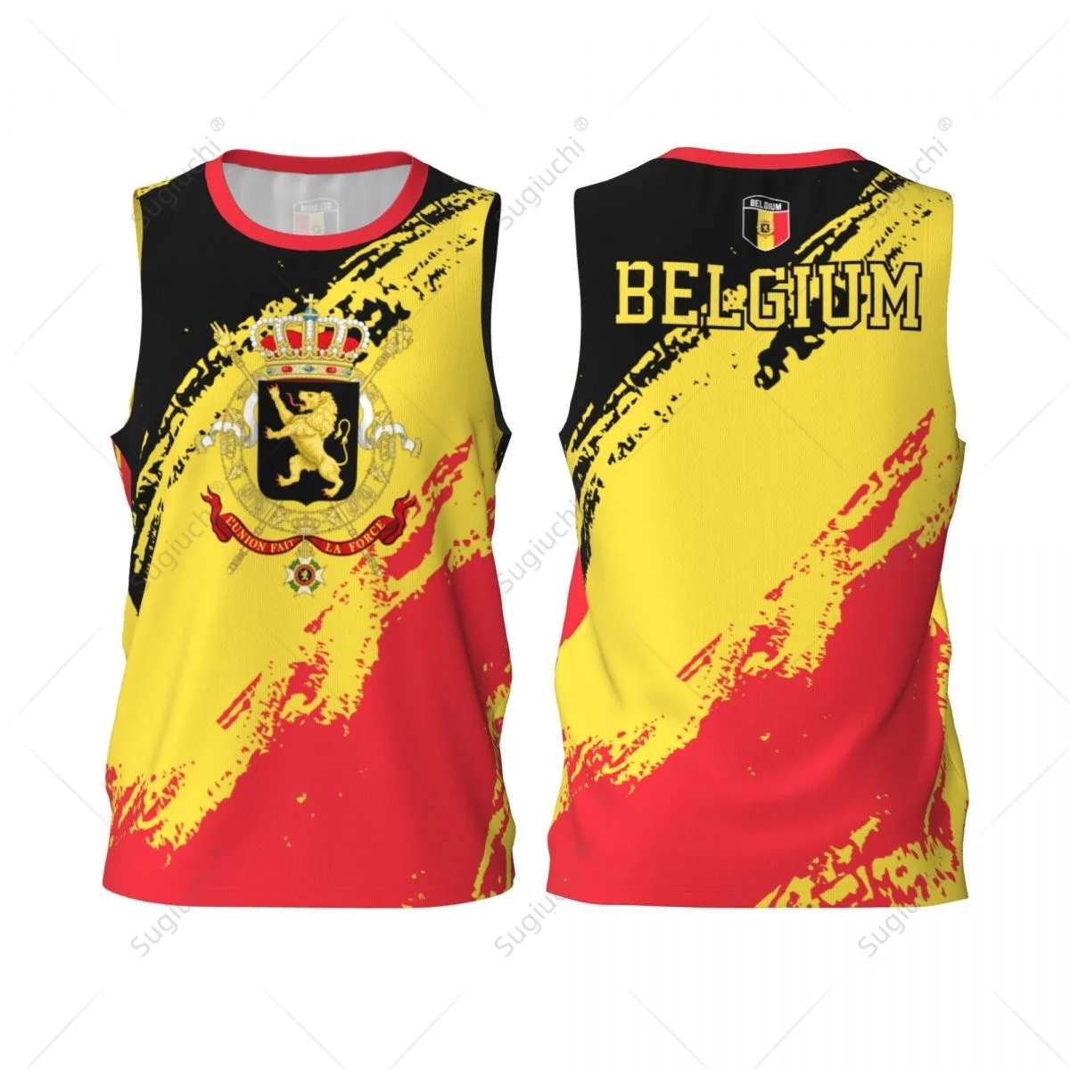 Men Basketball Sports Belgium Flag Running Fitness Multifunction Jersey Sleeveless shirt Custom Name Nunber Exclusive