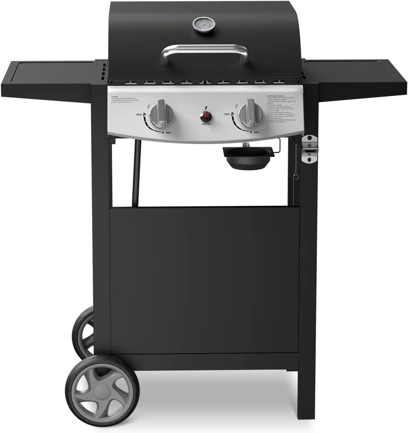 21000 BTU Propane Gas Grill with 2-Burner,325 sq.in Outdoor BBQ Grill for Barbecue Cooking with Top Cover Lid,Wheels,