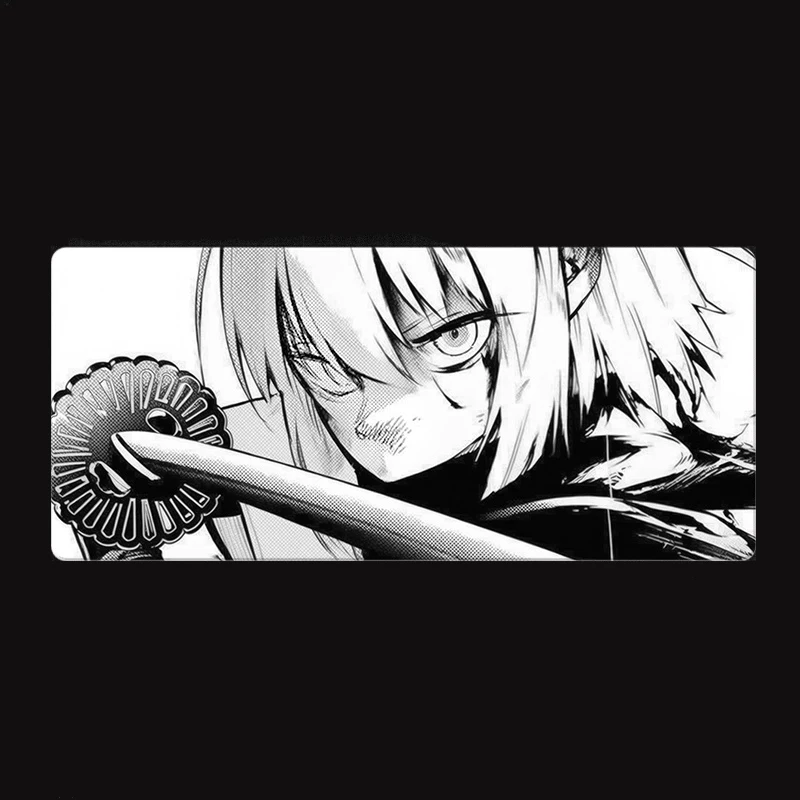 بارد أنيمي فتاة اليابانية الساموراي سيليكون الألعاب ماوس الوسادة حافة كبيرة قفل لوحة المفاتيح لوحة الماوس لوحة المفاتيح المضادة للانزلاق الجدول حصيرة
