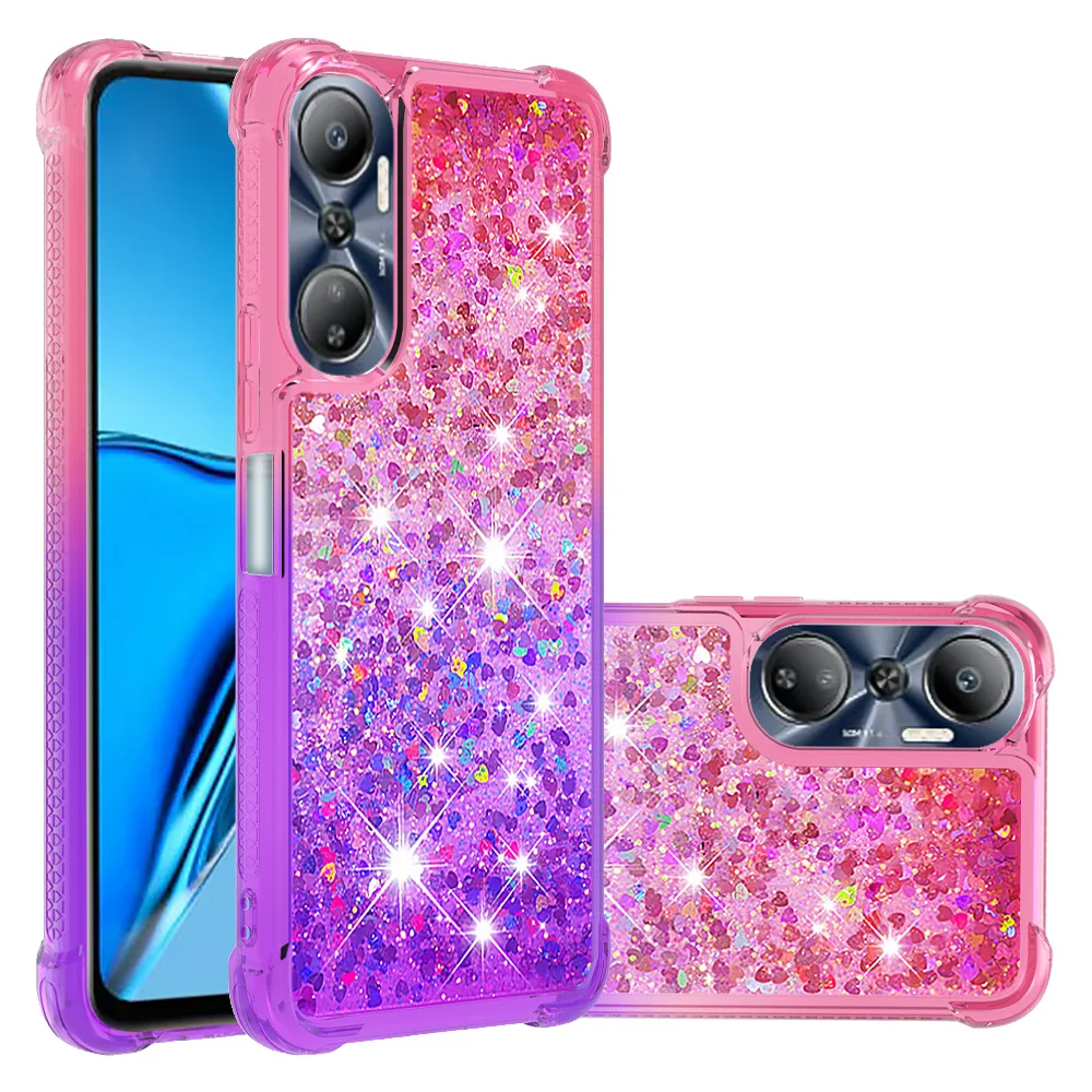 Kleurrijke Gradiënt Drijfzand Glitter Case Voor Infinix Hot 12/Play/12i/Note12-G96/Hot 20/20 Play/20i/20S/Smart 6 Plus Sparkle Case