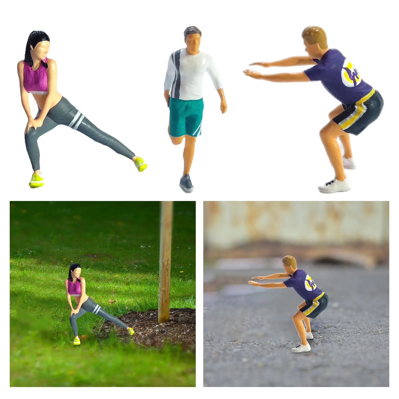 Figure 1:64 Figura fitness in scala 1/64 per il layout della casa delle bambole Diorama