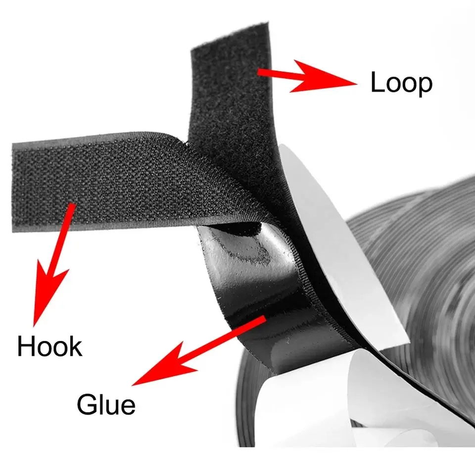 5M Strong Self-adhesive Hook and Loop Fastener Tape Magic Nylon Sticker Straps with Glue for DIY Craft Accessories 20/25/30/50mm image 2