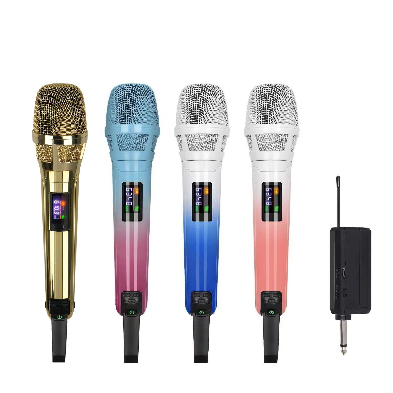 gaw-skp9000-ワイヤレスマイク-グラデーションカラー電気メッキ-24g-ダイナミックコイル-充電式マイク
