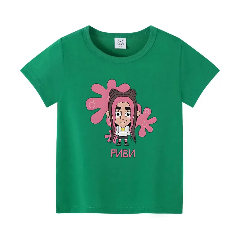 New Cute А4 Риви Print Children\'s Girl Tshirt Влад a4 Бумага Cartoon Short sleeve T Shirt Kids Summer Boy Clothes Casual Tees